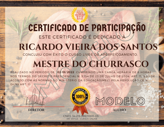 Certificado Churrasco 2021